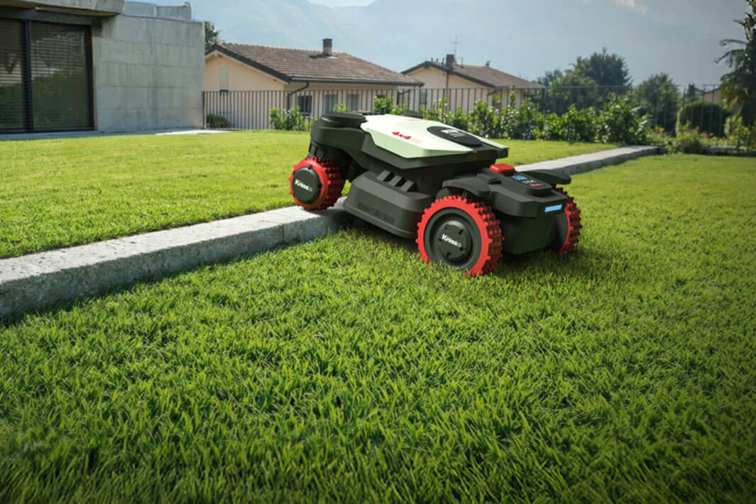 Robot tondeuse sans fil périphérique forte pente Kress 4x4